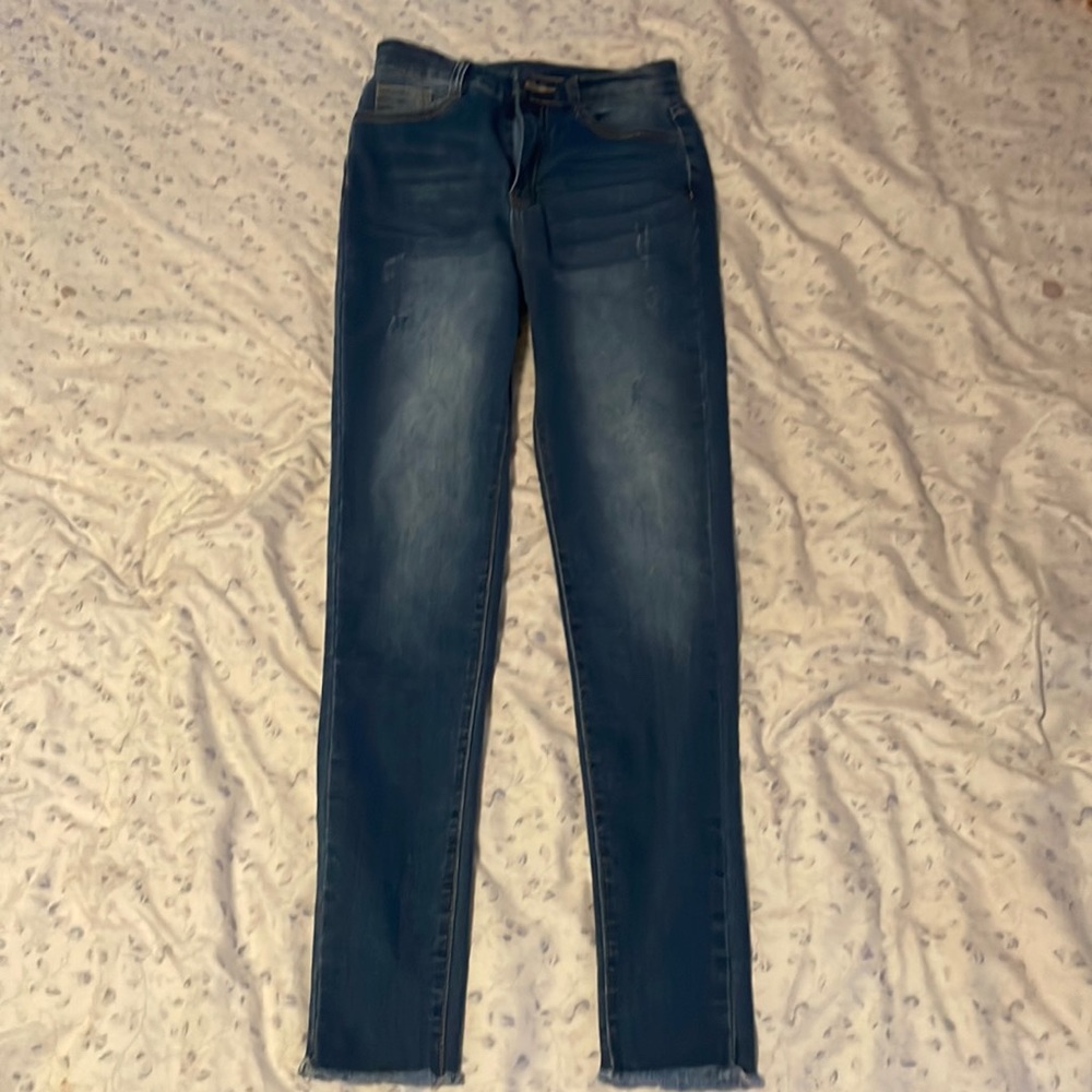 shein blue skinny jeans size 25